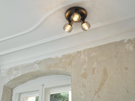 Lampa Sufitowa LED Ściemnialna 3-Punktowy Dekoracyjny Okrągły Ozdobny E14 8.4W Ściemnialna Black LEDVANCE