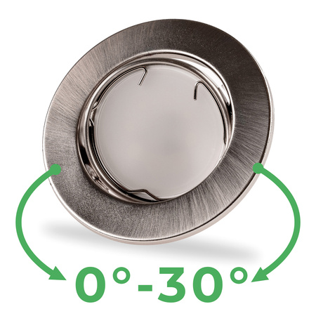 Oprawa HALOGENOWA Podtynkowa Ruchoma Okrągła AURELI Satyna Blacha MR16 GU10