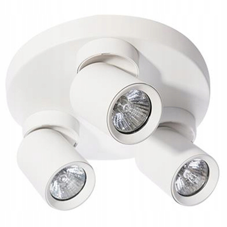 Lampa Sufitowa Ścienna TIMO Kinkiet Reflektor Oprawa Halogenowa Ruchoma 3xGU10 Biały Okrągły LVT