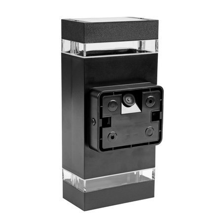 Lampa Ogrodowa Kinkiet Elewacyjny góra dół 2x GU10 Czarny Czujnik Ruchu i Zmierzchu IP54 HEDERA LUMILED