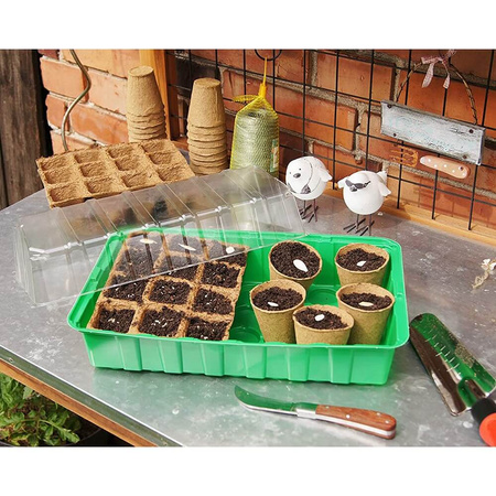 Zestaw 24x Doniczki Torfowe 8x8 cm do Rozsady Wysiewu Pikowania Na Sadzonki Biodegradowalne Okrągłe