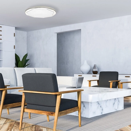 Plafon natynkowy OPTIMA 52W LED Geometryczna Forma ML6400 Milagro Tworzywo Sztuczne + Metal