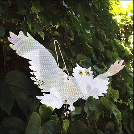 2x Odstraszacz na Ptaki Odbłyskowy Sowa z Dzwonkiem Wisząca