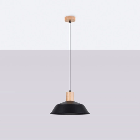 Lampa Sufitowa Wisząca Zwis E27 Okrągła Czarna Skandynawska Fano Sollux