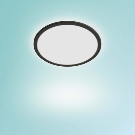 Lampa Sufitowa Plafon Łazienkowy LED 15W 1300lm 2700K SceneSwitch IP44 Czarna Super Slim CL550 Bathroom Philips