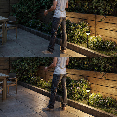 Lampka Solarna Ogrodowa Wbijana 3.8W 400lm 2700K Ciepła IP44 Czarny z Czujnikiem Ruchu Kyna Philips