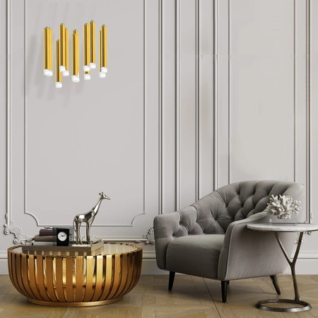 Lampa wisząca GOLDIE 12W LED Złota Minimalistyczna ML5716 Milagro Metal + Akryl