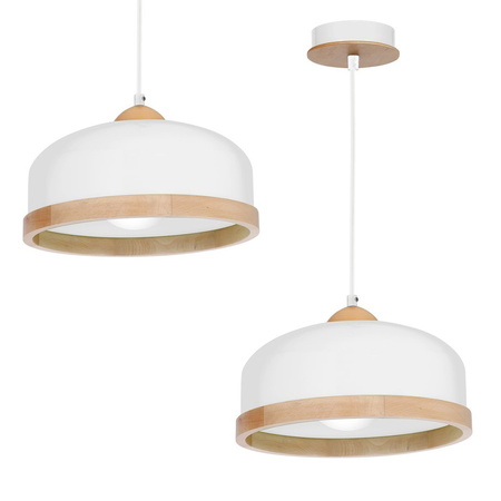 Lampa Wisząca Sufitowa STUDIO Biała 1xE27 Milagro
