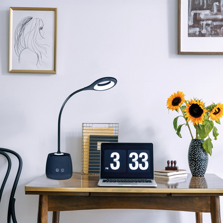 Lampka Biurkowa Stołowa LED Akumulatorowa 5W 180lm Czarna Lusia LED2B Kobi