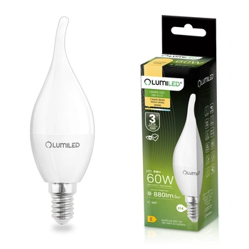 Żarówka LED E14 Świeczka BA35 8W = 60W 880lm 3000K Ciepła 180° LUMILED