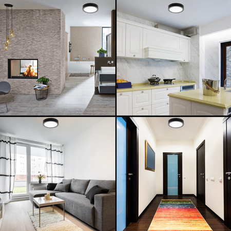 Plafon natynkowy Panel LED 12W 4000K Czarny okrągły Proma LVT