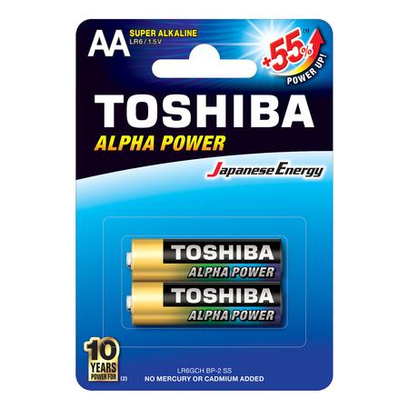 Baterie Alkaliczne TOSHIBA ALPHA POWER LR6 AA 1,5V Blister 2szt