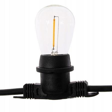 Girlanda Ogrodowa Zewnętrzna Łańcuch Świetlny 10m 10x E27 Żarówki 1,3W 2200K NARCI Lumiled