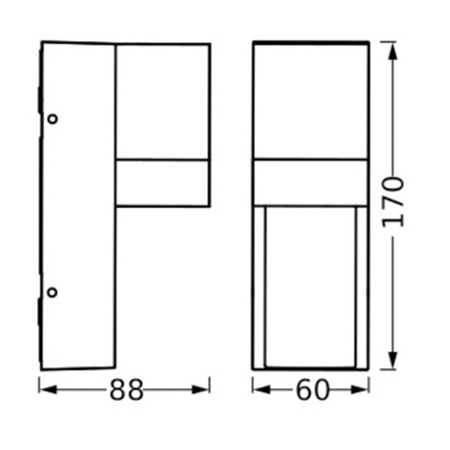 Kinkiet Ogrodowy Lampa Elewacyjna Zewnętrzna GU10 Szary IP65 Endura Osram
