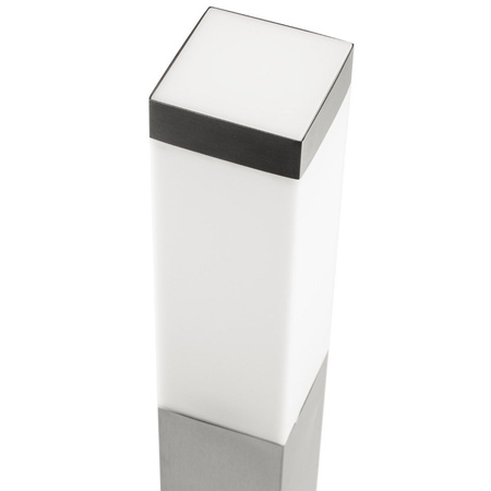 Lampa Ogrodowa oprawa KWADRATOWA SŁUPEK 1x E27 45cm srebrna IP44