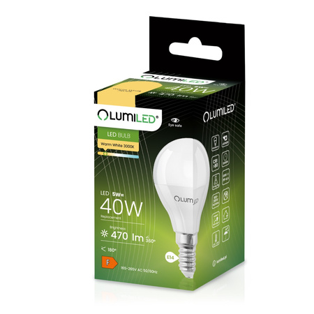 6x Żarówka LED E14 Kulka P45 5W = 40W 470lm 3000K Ciepła 180° LUMILED