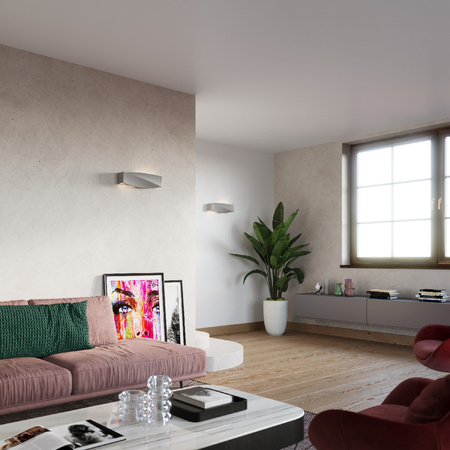 Lampa Ścienna Kinkiet E27 Prostokątna Szara Nowoczesna Sigma Sollux