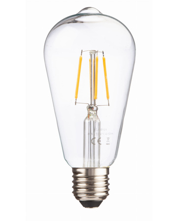 Żarówka LED E27 ST64 4W=40W 400lm 2800K Biała Ciepła 360° Filament