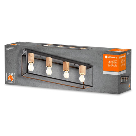 Lampa Sufitowa Dekoracyjna Oprawa Oświetleniowa Ozdobna Czarna 4x E27 Metalowa LEDVANCE