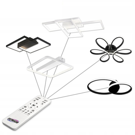 Lampa sufitowa PLAFON LED żyrandol GALAXIS ARIES 54W 3000K-6500K czarny + pilot