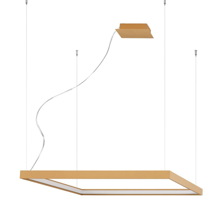 Lampa Sufitowa LED Wisząca NELYA M 50W 4000K Żyrandol Kwadratowa 80cm Złota SOLLUX