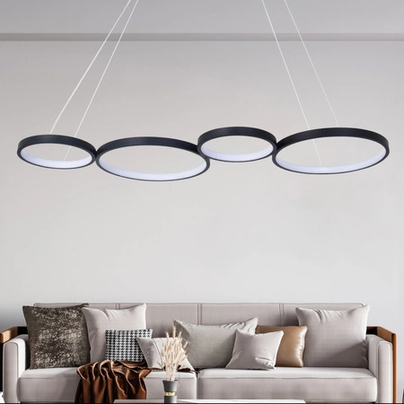 Lampa LED Sufitowa Wisząca Zwis 42W 5700lm 4000K Neutralna Czarna Flamenco Sanico Goldlux