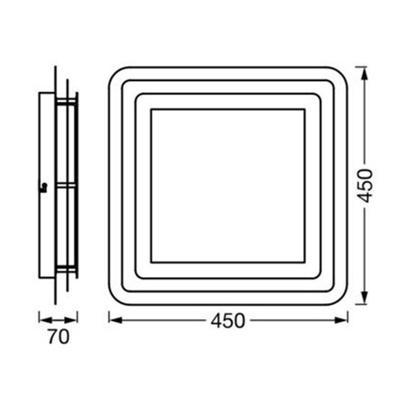 Lampa Sufitowa Plafon LED Oprawa Oświetleniowa 38W 45cm Ozdobna Kwadratowa Biała LEDVANCE
