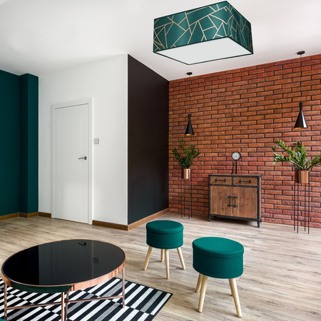 Plafon LED Lampa Sufitowa ZIGGY Zielona Złota Zielona 3xE27 Milagro