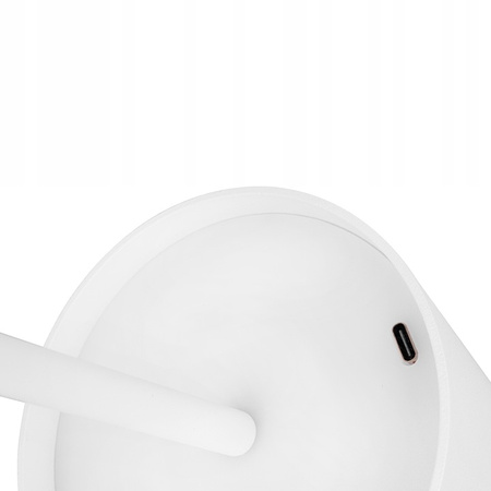 Lampka Biurkowa Stołowa LED 3W 200lm 4000K Neutralna Akumulatorowa Szkolna Nocna Ściemnialna Włącznik On/Off Biała Solio Masterled