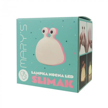 Lampka Nocna Dziecięca LED 0.6W 2800K Ciepła USB Akumulatorowa 1200mAh Biała ŚLIMAK MARY'S