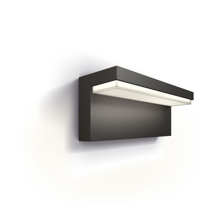 Kinkiet Ogrodowy Lampa Elewacyjna Zewnętrzna LED 3.8W 800lm 2700K Antracyt Bustan Ultra Efficient Philips