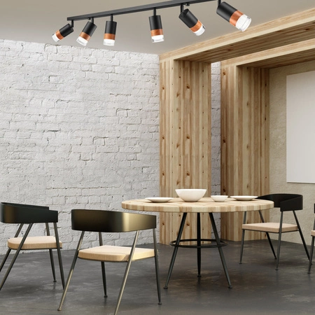 Lampa Sufitowa AURORA 6xE27 Czarna LM-6.151 Lamkur