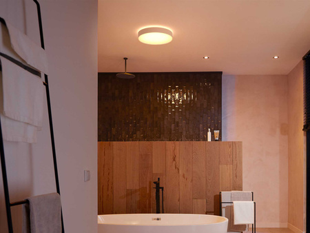 Plafon LED Lampa Sufitowa Natynkowa 33.5W 4300lm IP44 White Ambiance TW Biała 42.5cm Inteligentna SMART Zigbee Bluetooth Devere Philips HUE