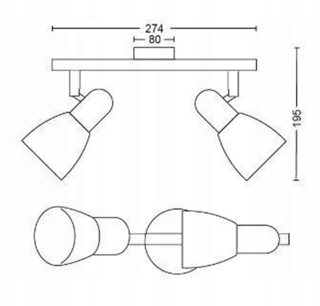 Lampa Sufitowa Reflektor 2x E14 nikiel Burlap Philips
