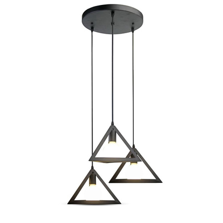 Lampa Wisząca Oprawa E27 Potrójna geometryczna czarna VT-7144 V-TAC