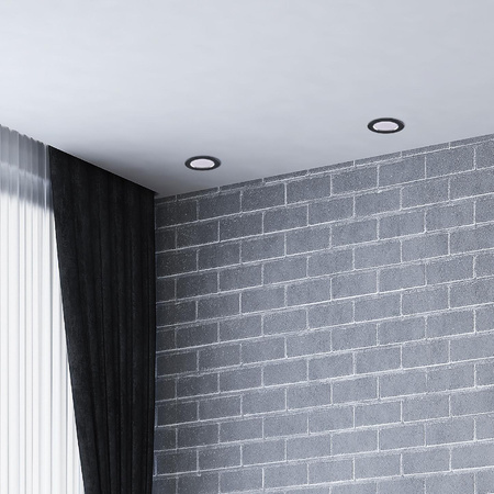 Oprawa Sufitowa Podtynkowa ZOE LED 4,8W 4000K Okrągła Oczko biała + Pierścień czarno - srebrny