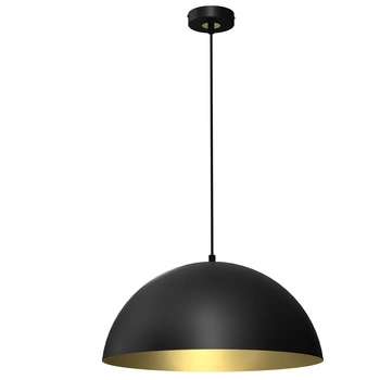 Lampa Wisząca Sufitowa BETA Czarna Złota 1xE27 45cm Milagro