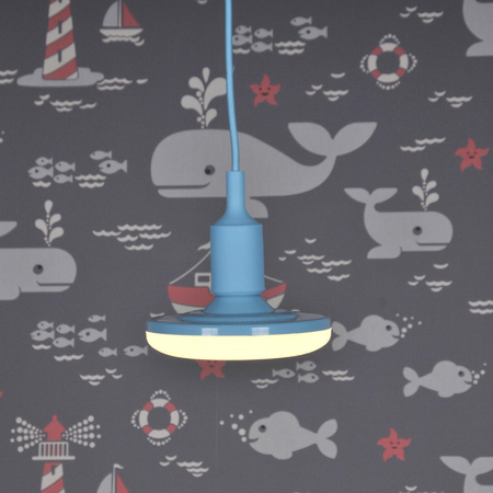 LAMPA wisząca, SUFITOWA KIKI 1xE27 10W BŁĘKIT 3000K GOLDLUX (Polux)