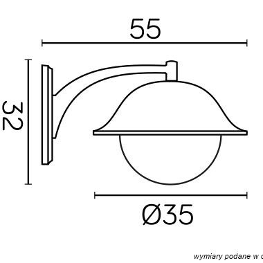 Lampa Ogrodowa Zewnętrzna Elewacyjna KINKIET LED Prince Max K 3012/1/O-BD E27 Su-Ma