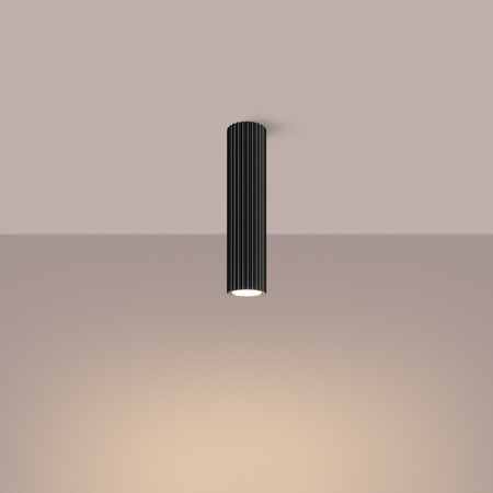 Lampa Sufitowa Reflektor Tuba Spot 1x GU10 Czarna Karbon Deep Space SL.1570 Sollux