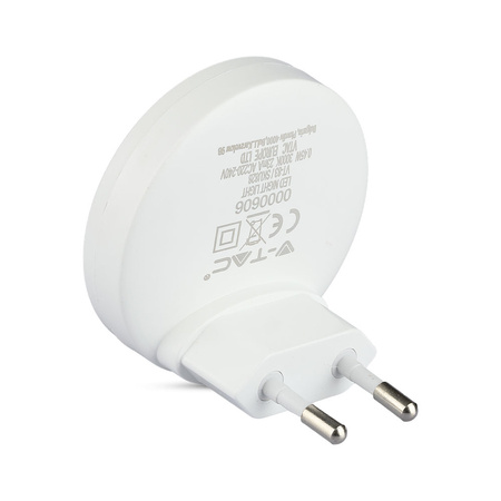 Lampka orientacyjna Lampka nocna LED 0.45W 4000K Z czujnikiem zmierzchu Okrągła Biała Samsung Chip VT-83 V-TAC