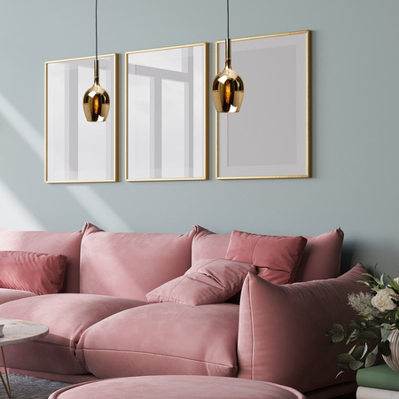 Lampa Wisząca Sufitowa LUGANO Złota 1xE14 Milagro