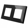 Ramka SZKLANA do gniazda czarna podwójna