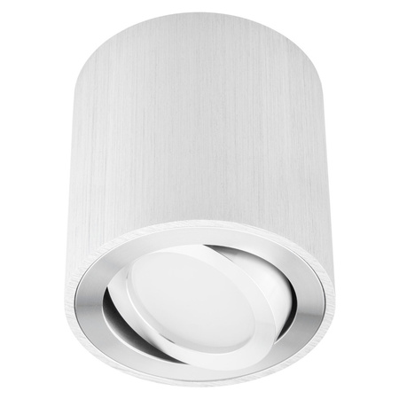 Oprawa Natynkowa HALOGENOWA Aluminiowa Chrom SPOT TUBA 8,4cm + Żarówka LED GU10 8W 6500K Lumiled