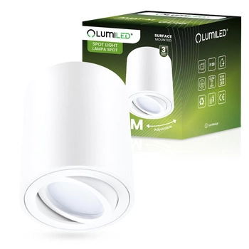 Oprawa Natynkowa HALOGENOWA Spot Tuba Ruchoma GU10 Okrągła Biała 84mm AMAT-M LUMILED