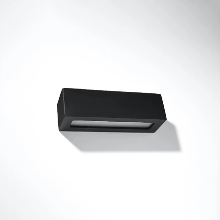 Lampa Ścienna Kinkiet E27 Prostokątna Czarna Nowoczesna Vega Sollux