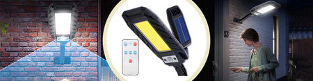 Lampa uliczna latarnia solarna LED 10W IP65 czujnik ruchu + Uchwyt + Pilot