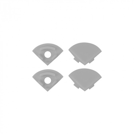 Profil Aluminiowy LED Narożny Natynkowy Anodowany 2m z Kloszem Przezroczystym do Taśm LED + Zaślepki seria RW Ecolight