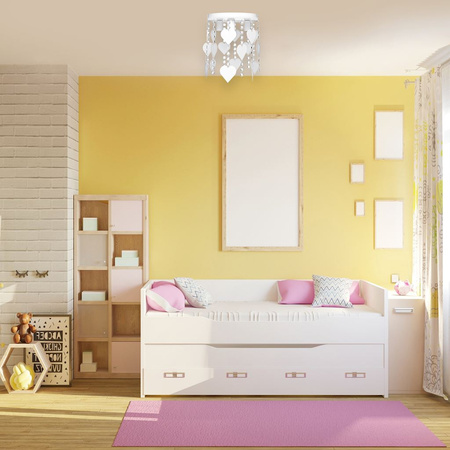 Lampa dziecięca sufitowa różowa Żyrandol Serduszka CORAZON 3x E27 Metal i kryształki Milagro