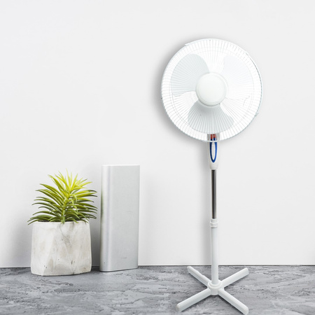 Wentylator Podłogowy Stojący WIATRAK 45W 40cm Biały